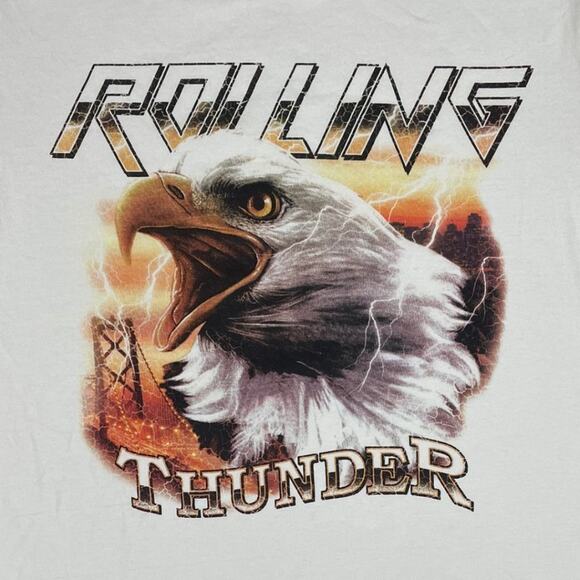 T Bar Rolling Thunder Eagle T Shirt - Picture 3 of 3